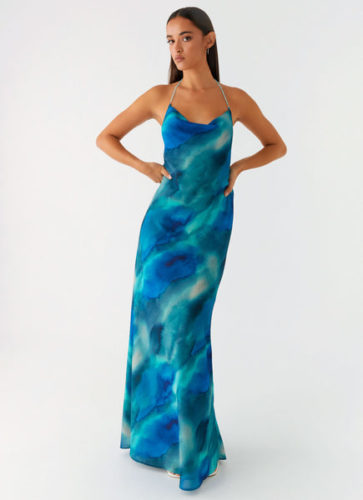 Peppermayo blue tie dye dress