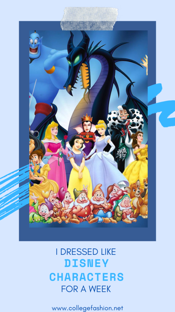 Header Image with the text "I Dressed like Disney Characters for a Week"